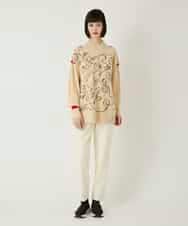 RBFAE50330 HIROKO BIS(ヒロコ ビス) ニュアンス刺繍アクセントニットプルオーバー ベージュ