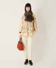 RBFAE50330 HIROKO BIS(ヒロコ ビス) ニュアンス刺繍アクセントニットプルオーバー ベージュ