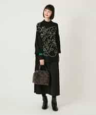 RBFAE50330 HIROKO BIS(ヒロコ ビス) ニュアンス刺繍アクセントニットプルオーバー ベージュ