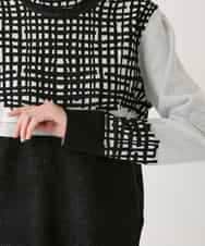 RBFAE55290 HIROKO BIS(ヒロコ ビス) チェックアクセントタートルネックニット ブラック