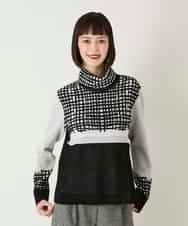 RBFAE55290 HIROKO BIS(ヒロコ ビス) チェックアクセントタートルネックニット ブラック
