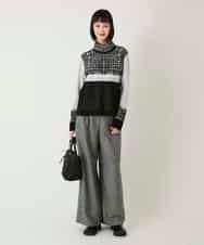 RBFAE55290 HIROKO BIS(ヒロコ ビス) チェックアクセントタートルネックニット ブラック