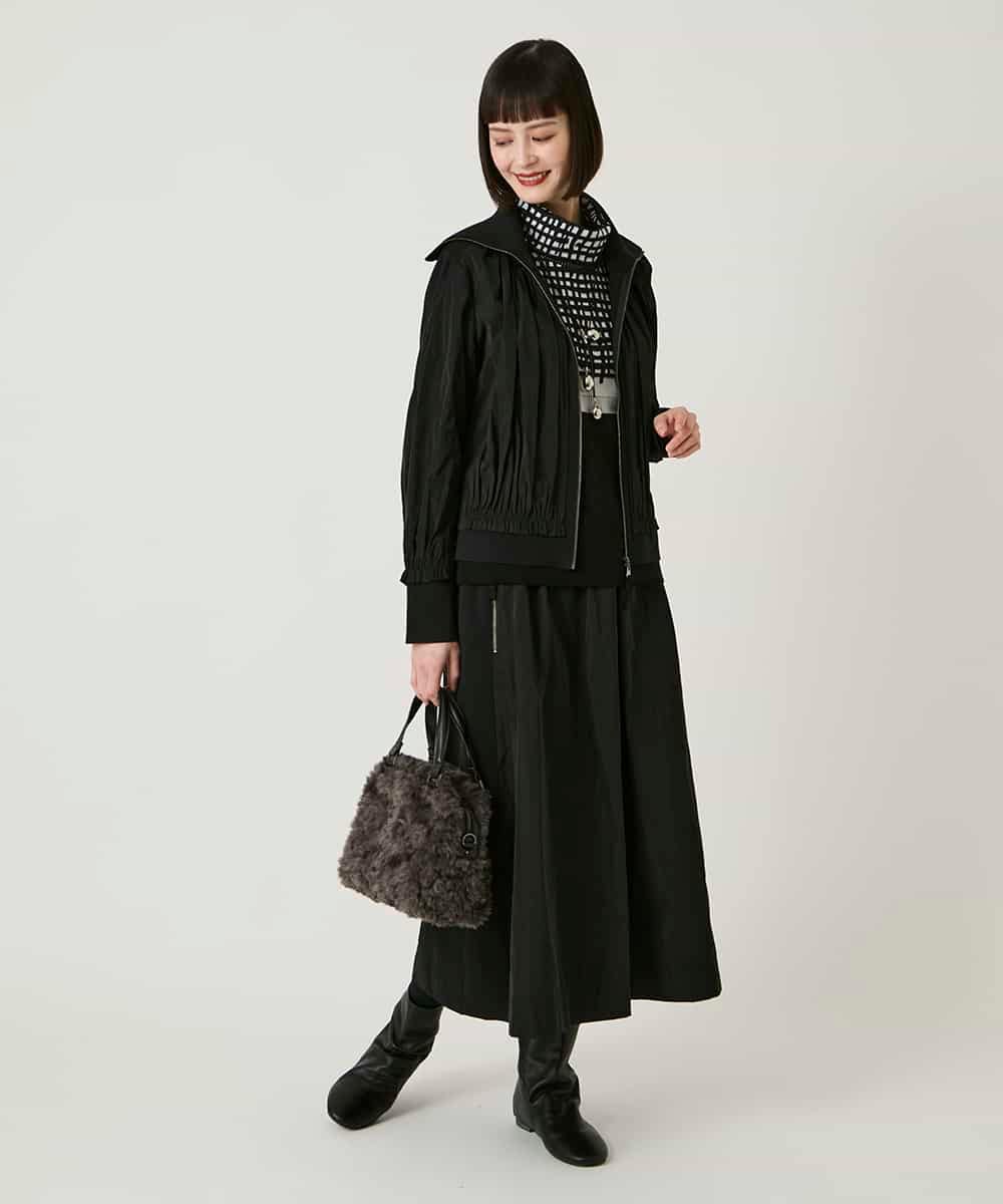 RBFAE55290 HIROKO BIS(ヒロコ ビス) チェックアクセントタートルネックニット ブラック