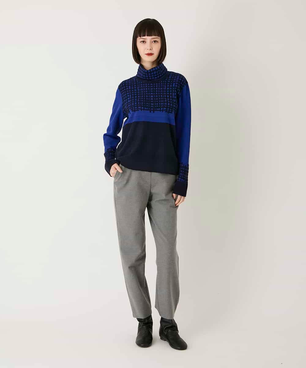 RBFAE55290 HIROKO BIS(ヒロコ ビス) チェックアクセントタートルネックニット ブラック