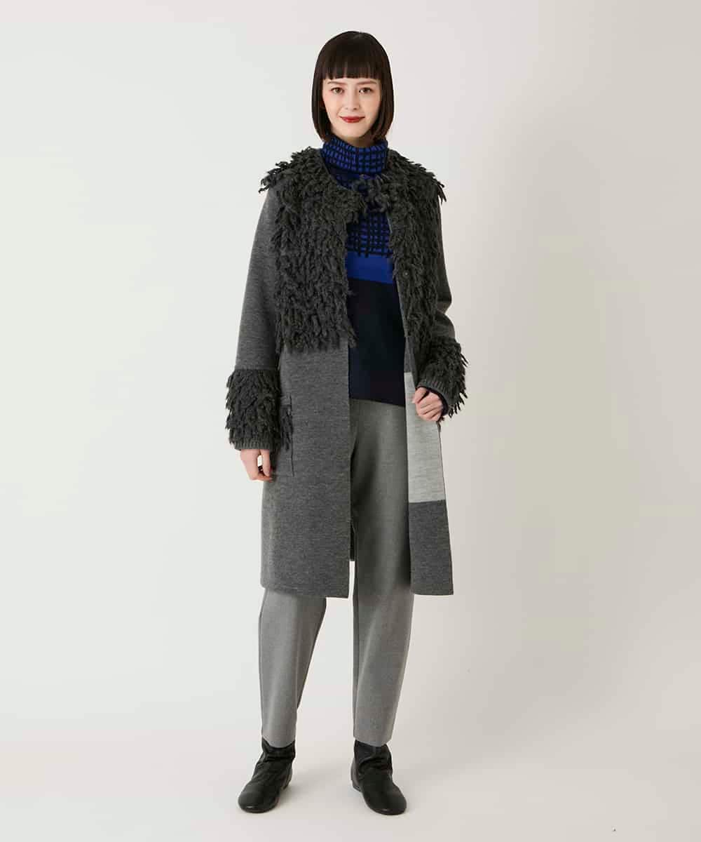 RBFAE55290 HIROKO BIS(ヒロコ ビス) チェックアクセントタートルネックニット ブラック