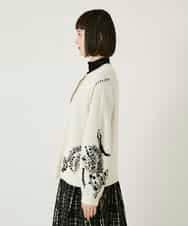 RBFAE56460 HIROKO BIS(ヒロコ ビス) ペイズリー刺繍ニットカーディガン アイボリー