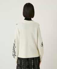 RBFAE56460 HIROKO BIS(ヒロコ ビス) ペイズリー刺繍ニットカーディガン アイボリー