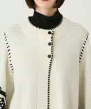 RBFAE56460 HIROKO BIS(ヒロコ ビス) ペイズリー刺繍ニットカーディガン アイボリー