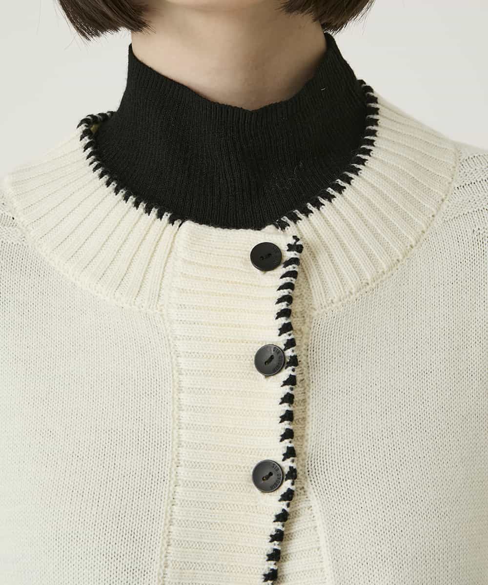 RBFAE56460 HIROKO BIS(ヒロコ ビス) ペイズリー刺繍ニットカーディガン アイボリー