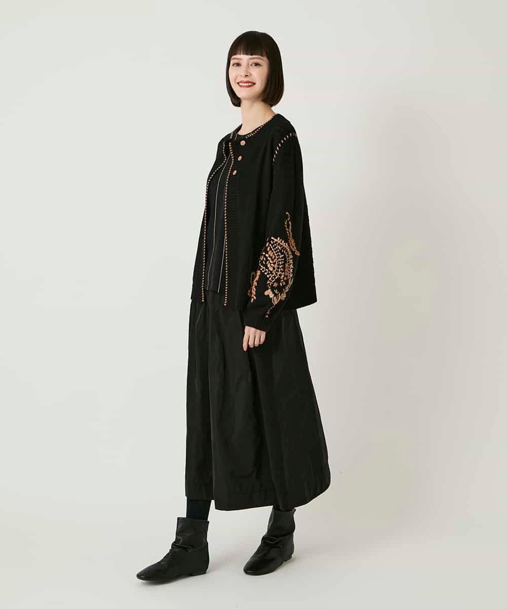 RBFAE56460 HIROKO BIS(ヒロコ ビス) ペイズリー刺繍ニットカーディガン アイボリー