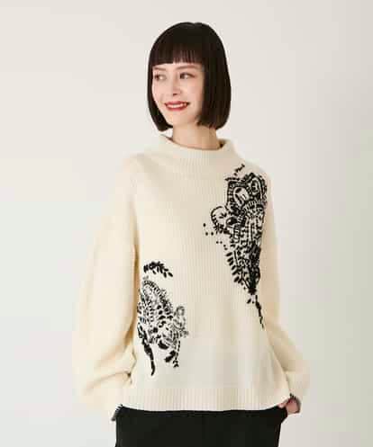 RBFAE57390  ペースリー刺繍ニットプルオーバー