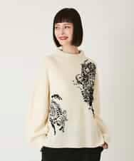 RBFAE57390 HIROKO BIS(ヒロコ ビス) ペースリー刺繍ニットプルオーバー アイボリー