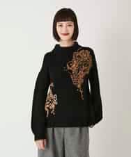 RBFAE57390 HIROKO BIS(ヒロコ ビス) ペースリー刺繍ニットプルオーバー ブラック
