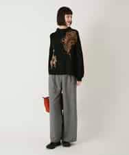 RBFAE57390 HIROKO BIS(ヒロコ ビス) ペースリー刺繍ニットプルオーバー ブラック