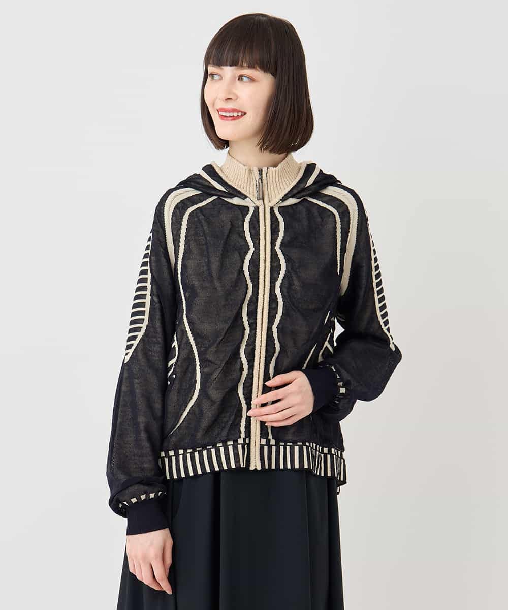 RBFAF01360 HIROKO BIS(ヒロコ ビス) 【数量限定予約販売中】ジャカードニットブルゾン ベージュ
