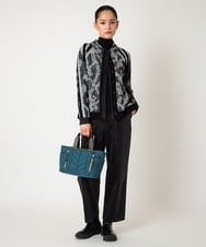 RBFAF60390 HIROKO BIS(ヒロコ ビス) ロゴジャカードニットカーディガン ブラック