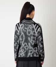 RBFAF60390 HIROKO BIS(ヒロコ ビス) ロゴジャカードニットカーディガン ブラック