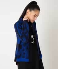 RBFAF60390 HIROKO BIS(ヒロコ ビス) ロゴジャカードニットカーディガン ブラック