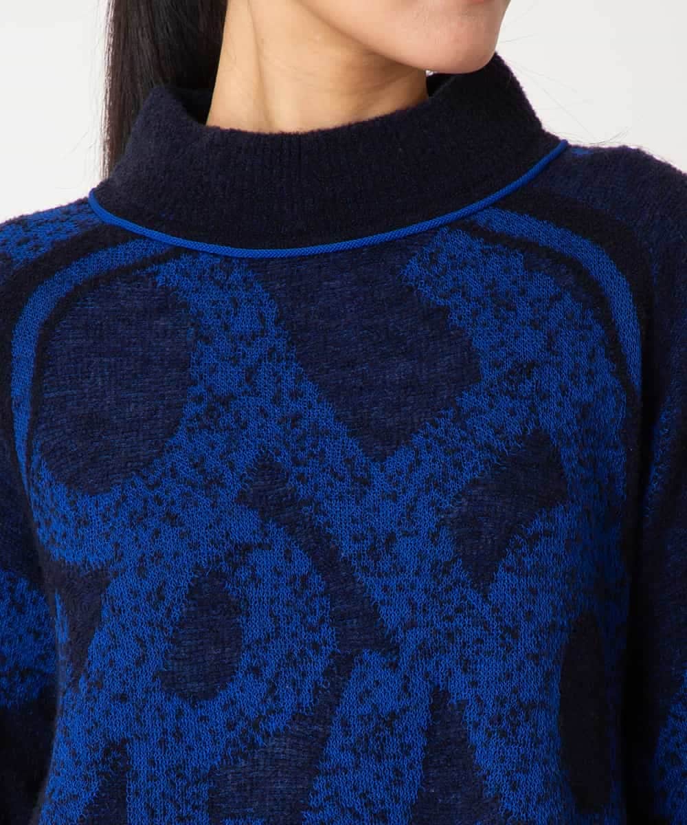 RBFAF61360 HIROKO BIS(ヒロコ ビス) ロゴジャカードニットプルオーバー ブルー