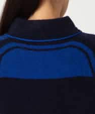 RBFAF61360 HIROKO BIS(ヒロコ ビス) ロゴジャカードニットプルオーバー ブルー