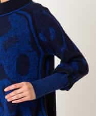 RBFAF61360 HIROKO BIS(ヒロコ ビス) ロゴジャカードニットプルオーバー ブルー