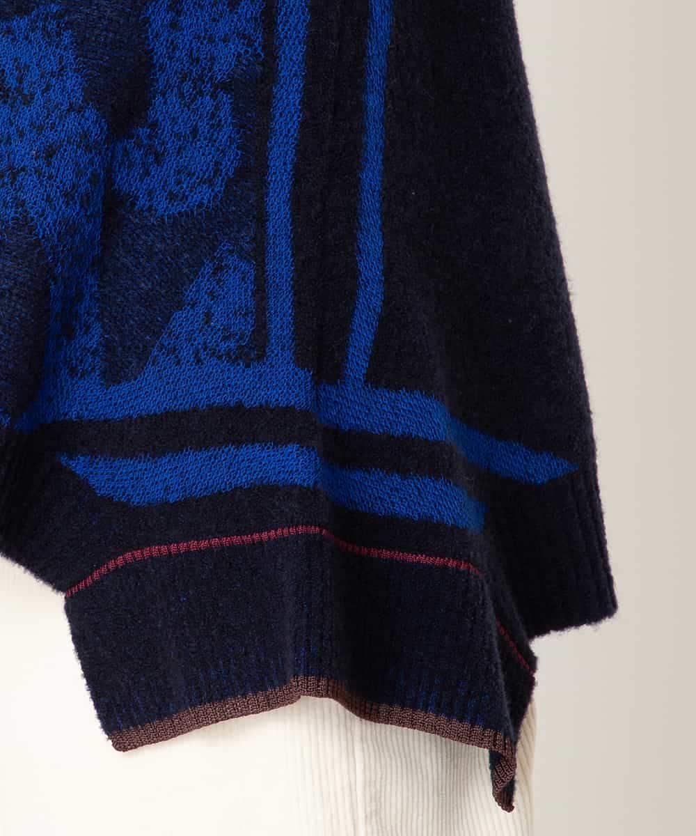 RBFAF61360 HIROKO BIS(ヒロコ ビス) ロゴジャカードニットプルオーバー ブルー