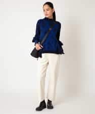 RBFAF61360 HIROKO BIS(ヒロコ ビス) ロゴジャカードニットプルオーバー ブルー