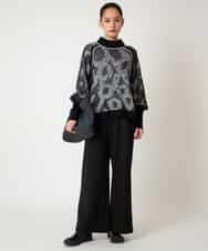 RBFAF61360 HIROKO BIS(ヒロコ ビス) ロゴジャカードニットプルオーバー ブルー