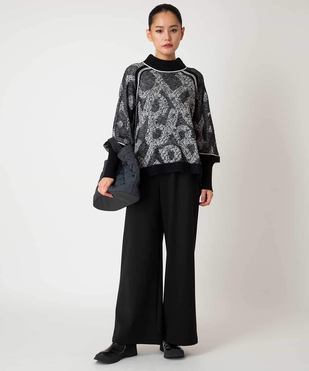 RBFAF61360 HIROKO BIS(ヒロコ ビス) ロゴジャカードニットプルオーバー ブルー