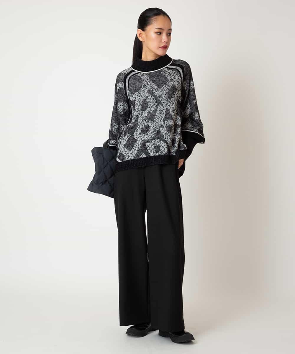 RBFAF61360 HIROKO BIS(ヒロコ ビス) ロゴジャカードニットプルオーバー ブルー