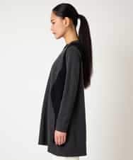 RBFAF65290 HIROKO BIS(ヒロコ ビス) 配色切り替えスパンコールニットチュニック グレー