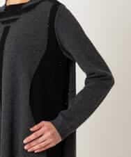 RBFAF65290 HIROKO BIS(ヒロコ ビス) 配色切り替えスパンコールニットチュニック グレー