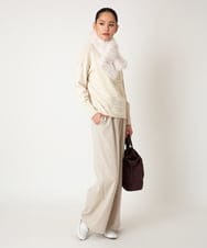 RBFAF66260 HIROKO BIS(ヒロコ ビス) 幾何柄モチーフスパンコールニットプルオーバー グレー