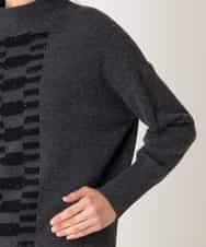 RBFAF66260 HIROKO BIS(ヒロコ ビス) 幾何柄モチーフスパンコールニットプルオーバー グレー