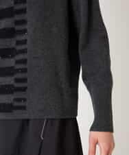 RBFAF66260 HIROKO BIS(ヒロコ ビス) 幾何柄モチーフスパンコールニットプルオーバー グレー