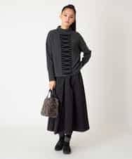 RBFAF66260 HIROKO BIS(ヒロコ ビス) 幾何柄モチーフスパンコールニットプルオーバー グレー