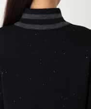 RBFAF67230 HIROKO BIS(ヒロコ ビス) ボーダーネックスパンコールニットプルオーバー グレー