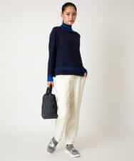 RBFAF67230 HIROKO BIS(ヒロコ ビス) ボーダーネックスパンコールニットプルオーバー グレー