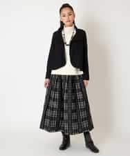 RBFAF67230 HIROKO BIS(ヒロコ ビス) ボーダーネックスパンコールニットプルオーバー グレー