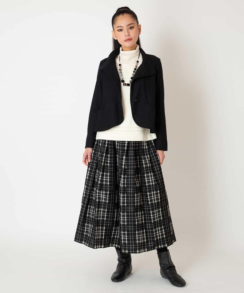 RBFAF67230 HIROKO BIS(ヒロコ ビス) ボーダーネックスパンコールニットプルオーバー グレー