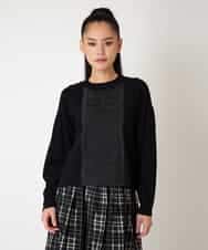 RBFAF71390 HIROKO BIS(ヒロコ ビス) レースドッキングニットプルオーバー ブラック