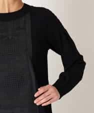 RBFAF71390 HIROKO BIS(ヒロコ ビス) レースドッキングニットプルオーバー ブラック