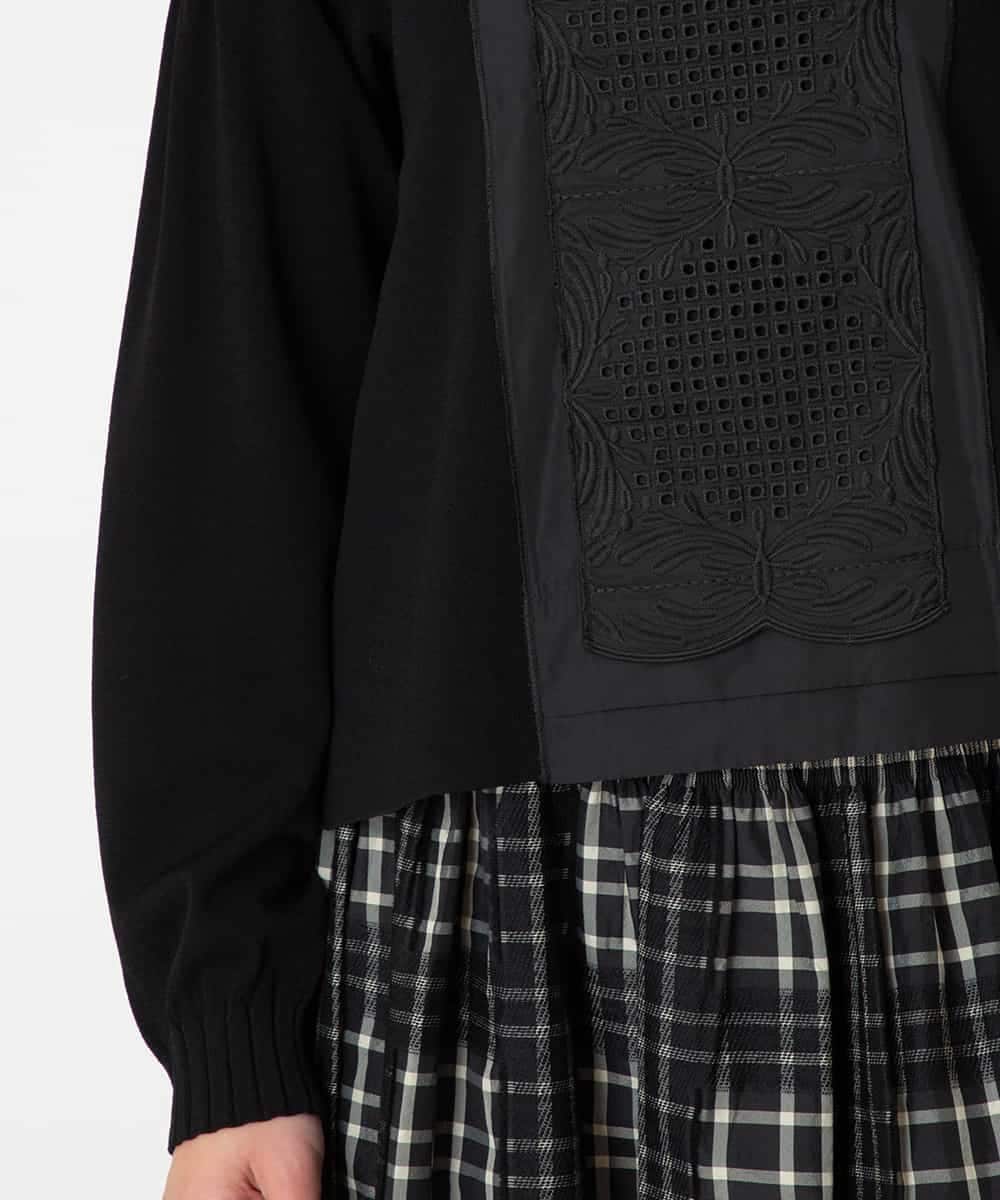 RBFAF71390 HIROKO BIS(ヒロコ ビス) レースドッキングニットプルオーバー ブラック