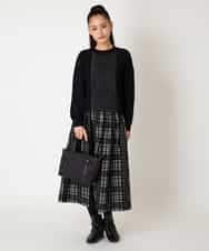 RBFAF71390 HIROKO BIS(ヒロコ ビス) レースドッキングニットプルオーバー ブラック