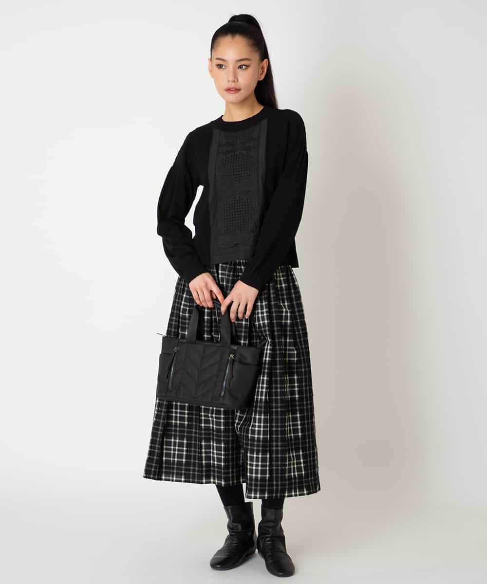 RBFAF71390 HIROKO BIS(ヒロコ ビス) レースドッキングニットプルオーバー ブラック