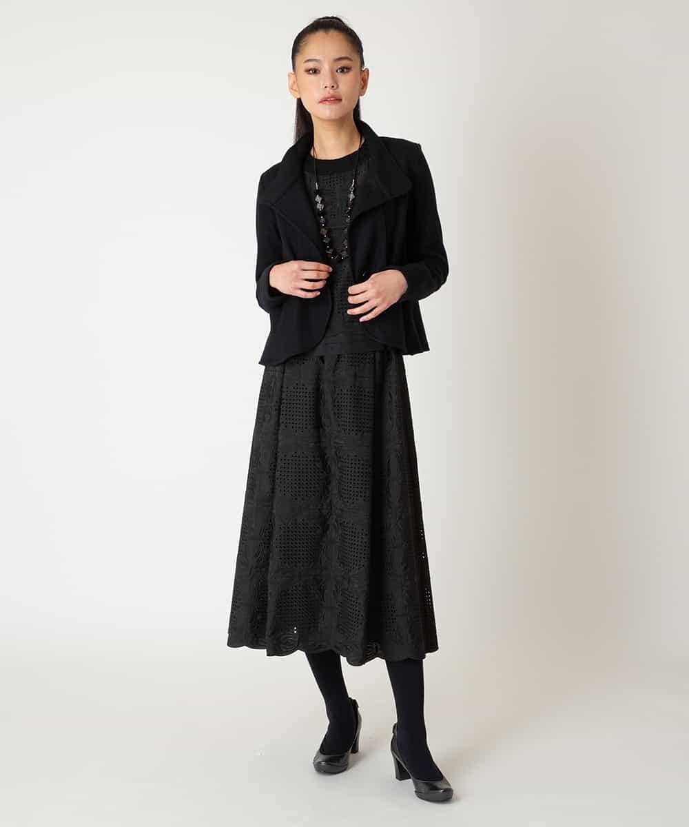 RBFAF71390 HIROKO BIS(ヒロコ ビス) レースドッキングニットプルオーバー ブラック