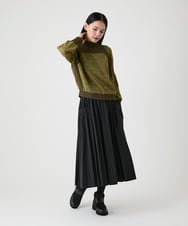 RBFAG31330 HIROKO BIS(ヒロコ ビス) 異素材MIXインターシャニットプルオーバー カーキ