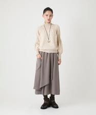 RBFAG31330 HIROKO BIS(ヒロコ ビス) 異素材MIXインターシャニットプルオーバー カーキ