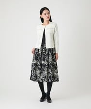 RBFAG40390 HIROKO BIS(ヒロコ ビス) カットワークモチーフデザインニットカーディガン　 ブラック