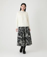 RBFAG40390 HIROKO BIS(ヒロコ ビス) カットワークモチーフデザインニットカーディガン　 ブラック